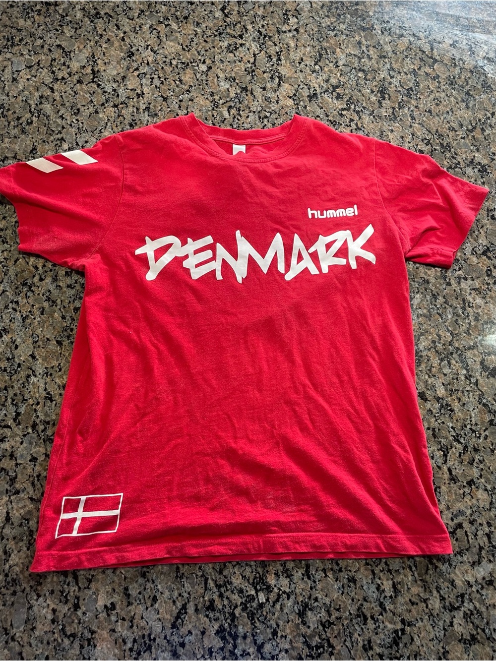Hummel Red Denmark Graphic Tee with White Accents